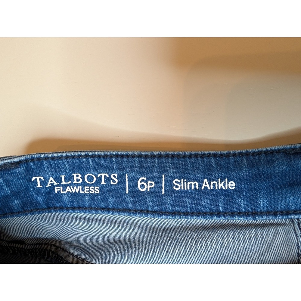 Talbots Jeans Womens 6P Blue Flawless Slim Ankle Anchor Nautical - Picture 2 of 6